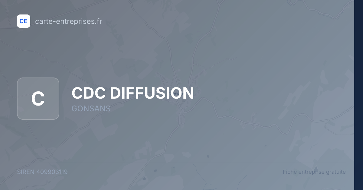CDC DIFFUSION — 409903119 — fiche entreprise