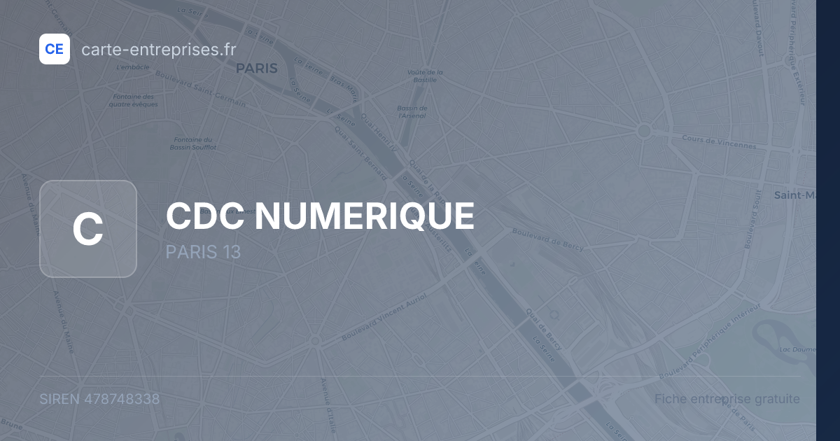 CDC NUMERIQUE — 478748338 — fiche entreprise