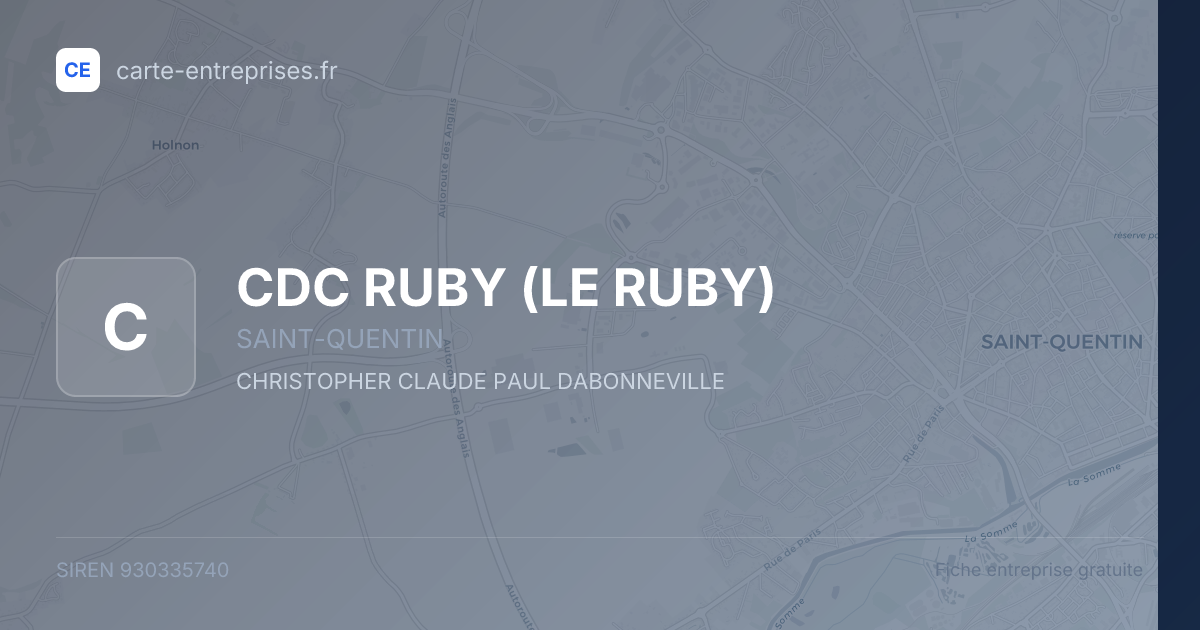 CDC RUBY (LE RUBY) — 930335740 — fiche entreprise