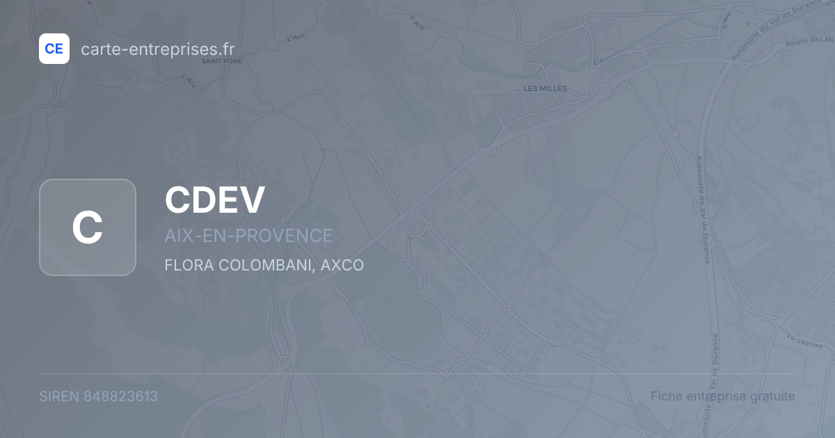 CDEV — 848823613 — fiche entreprise