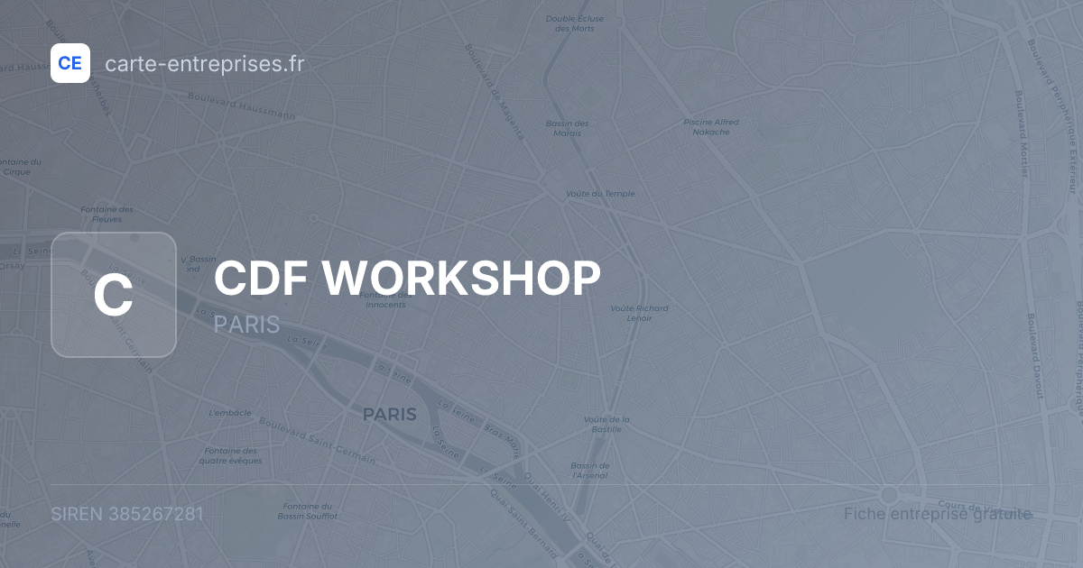CDF WORKSHOP — 385267281 — fiche entreprise
