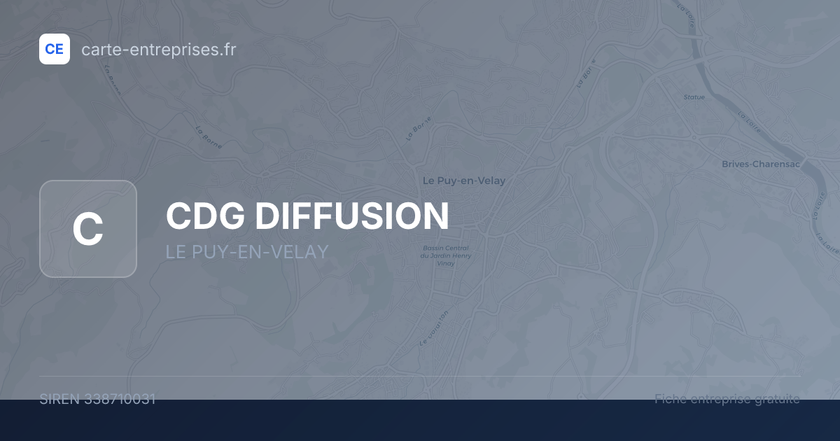 CDG DIFFUSION — 338710031 — fiche entreprise