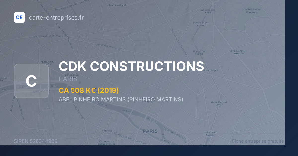 CDK CONSTRUCTIONS — 528344989 — fiche entreprise