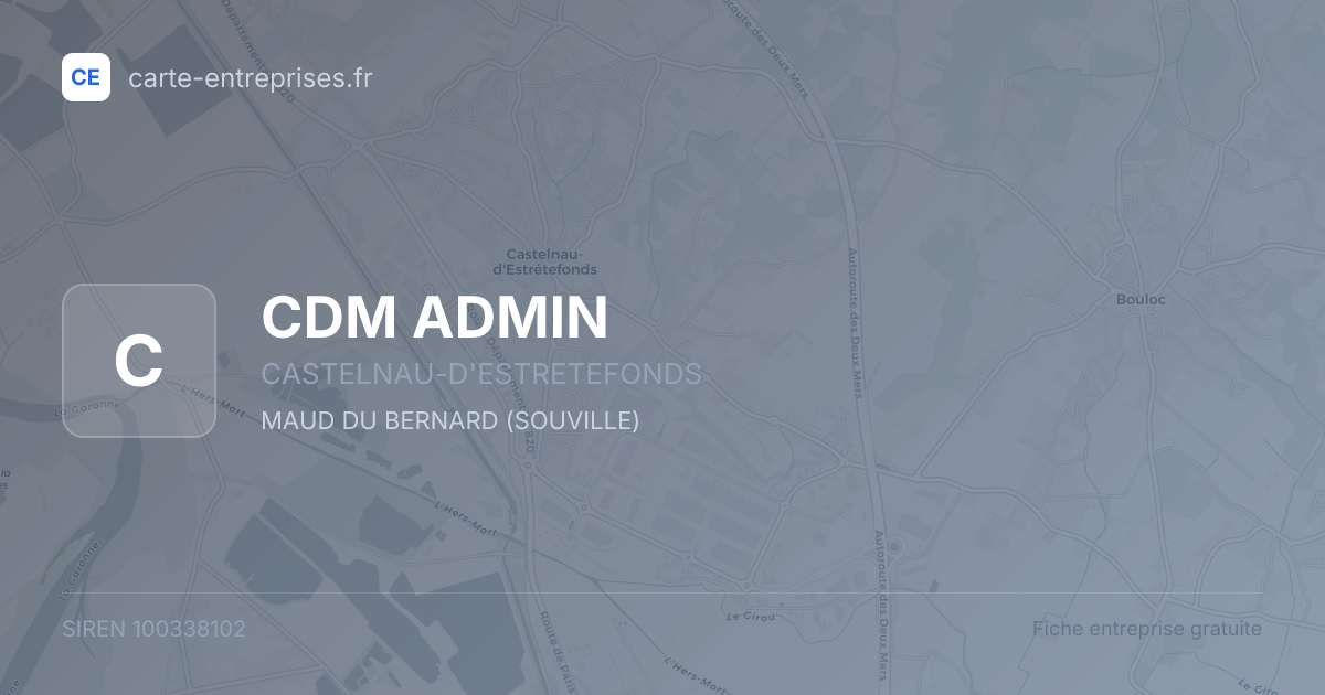 CDM ADMIN — 100338102 — fiche entreprise