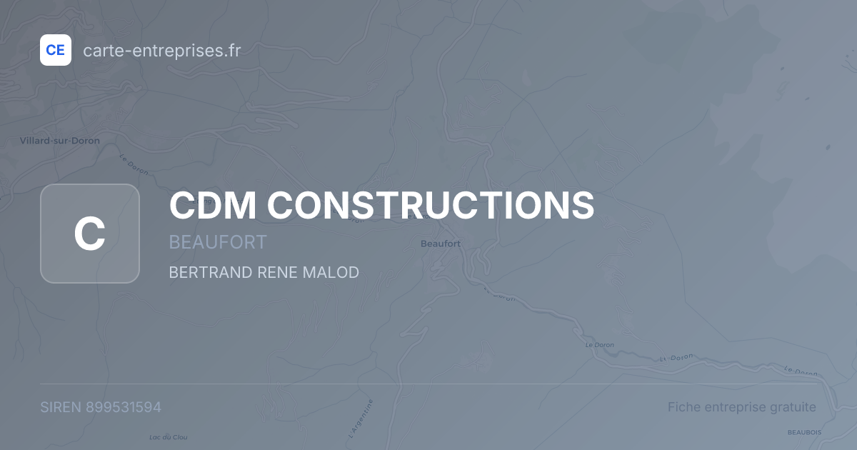 CDM CONSTRUCTIONS — 899531594 — fiche entreprise
