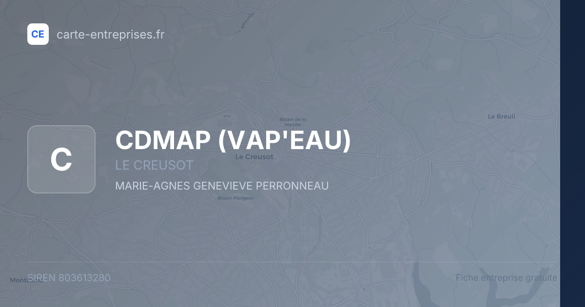 CDMAP (VAP'EAU) — 803613280 — fiche entreprise