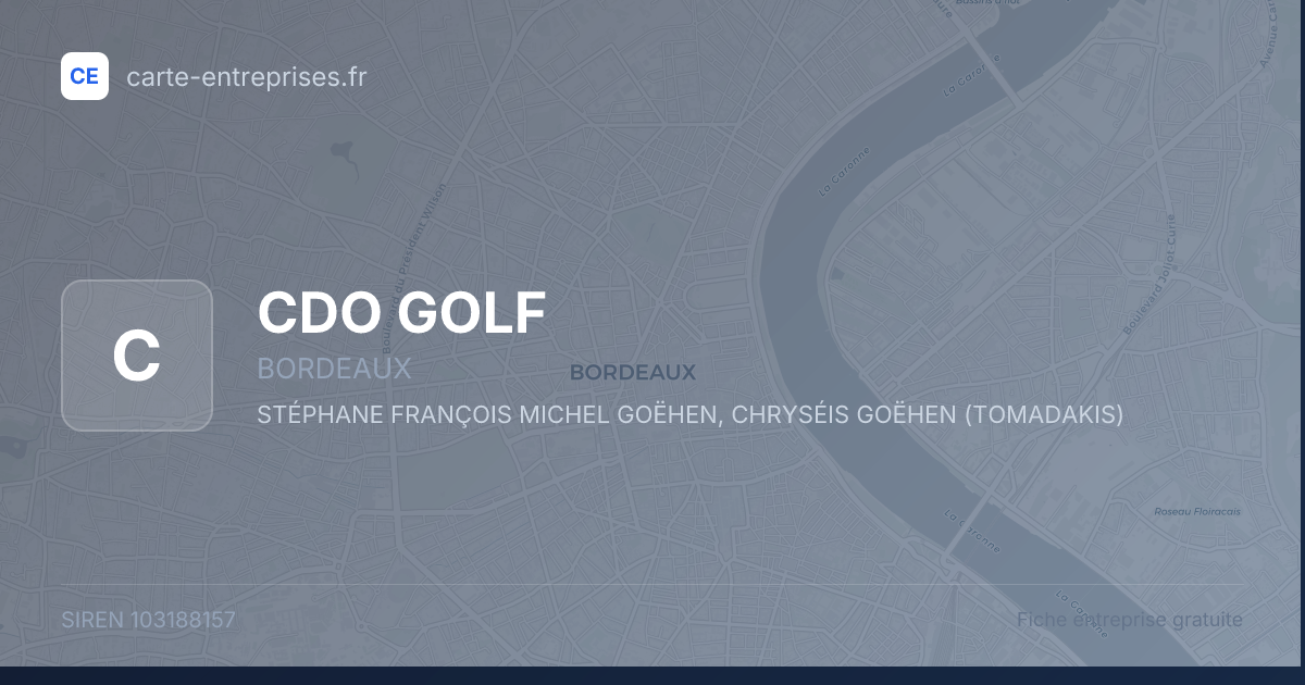 CDO GOLF — 103188157 — fiche entreprise