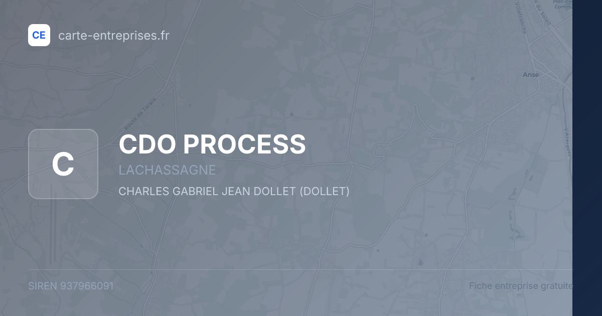CDO PROCESS — 937966091 — fiche entreprise