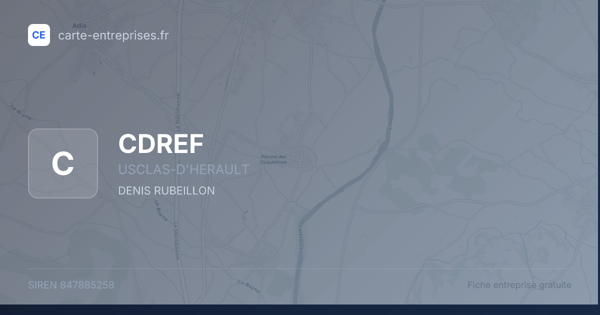 CDREF — 847885258 — fiche entreprise