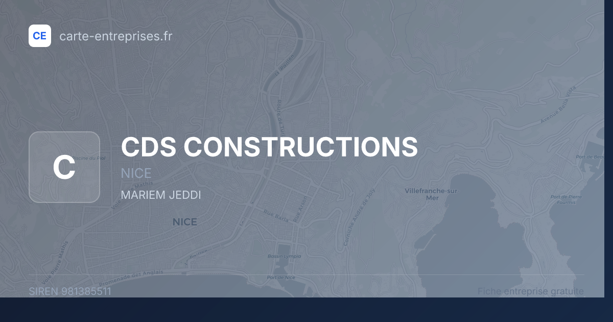 CDS CONSTRUCTIONS — 981385511 — fiche entreprise