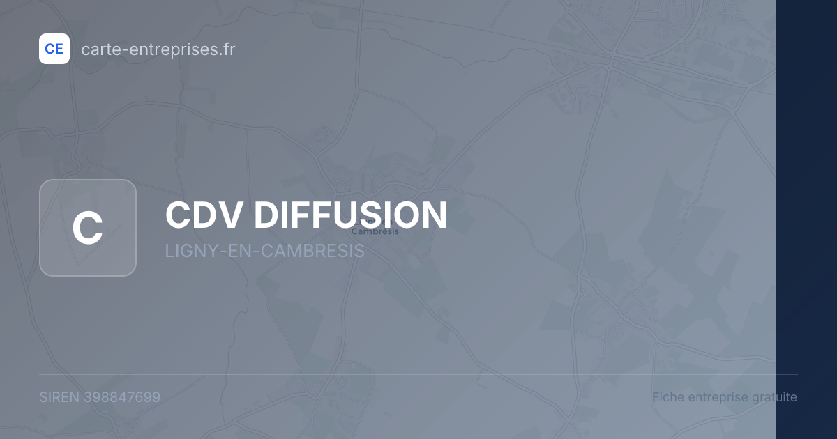 CDV DIFFUSION — 398847699 — fiche entreprise