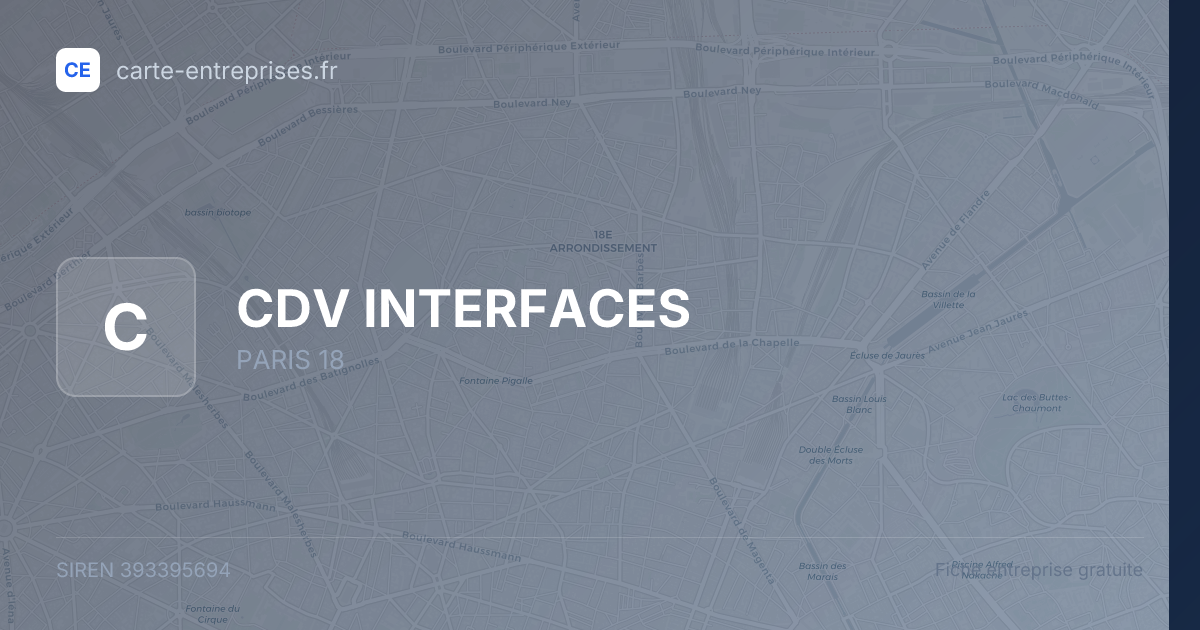 CDV INTERFACES — 393395694 — fiche entreprise