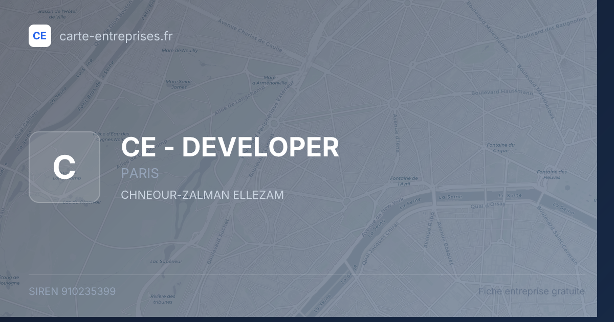 CE - DEVELOPER — 910235399 — fiche entreprise