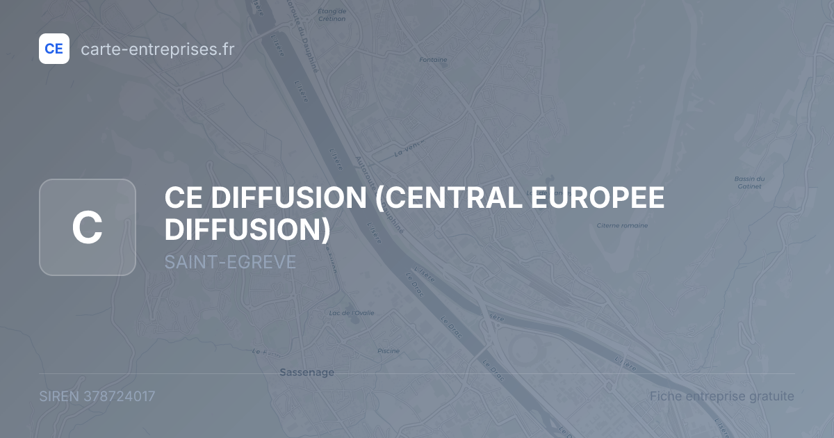CE DIFFUSION (CENTRAL EUROPEE DIFFUSION) — 378724017 — fiche entreprise