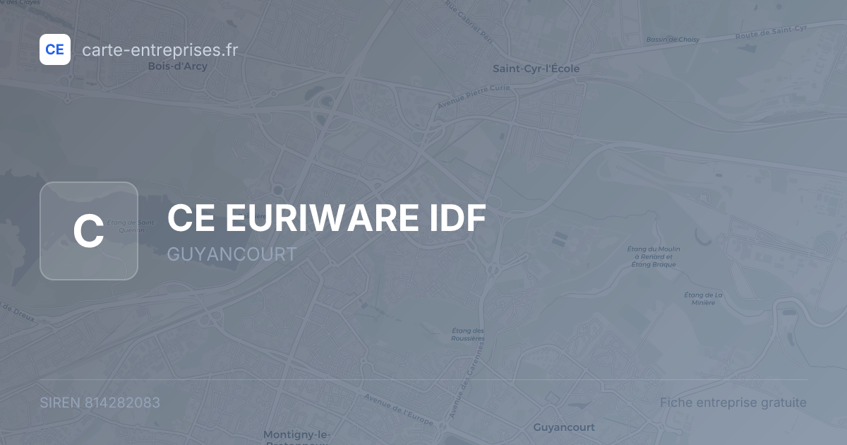 CE EURIWARE IDF — 814282083 — fiche entreprise