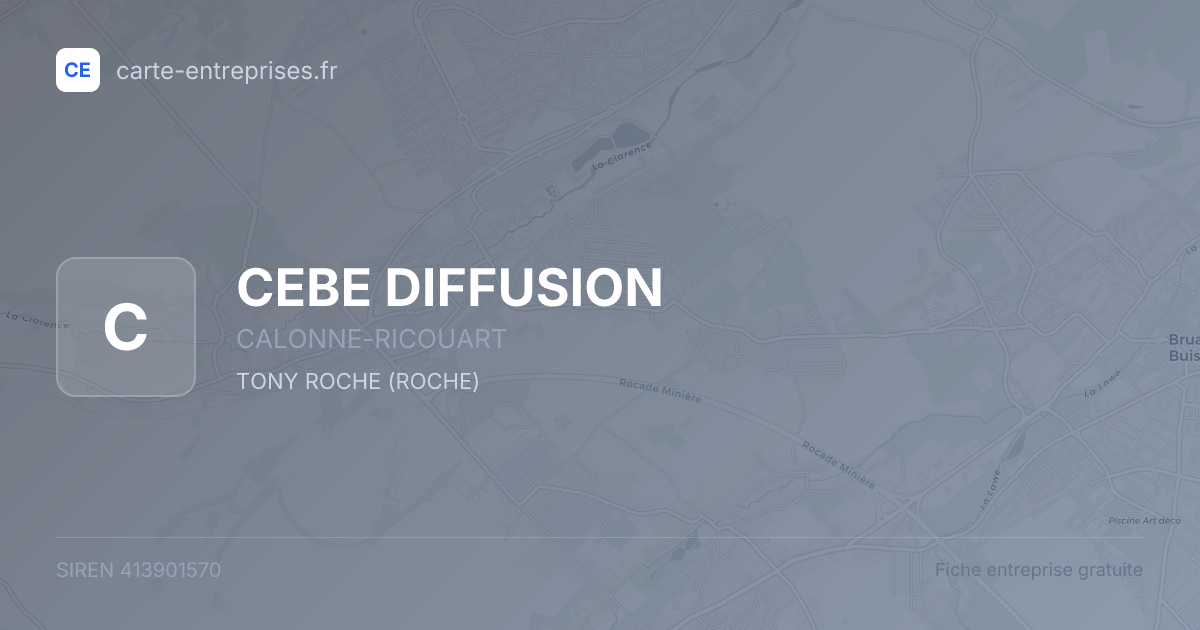 CEBE DIFFUSION — 413901570 — fiche entreprise