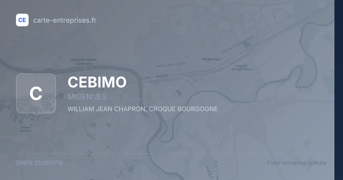 CEBIMO — 352801716 — fiche entreprise
