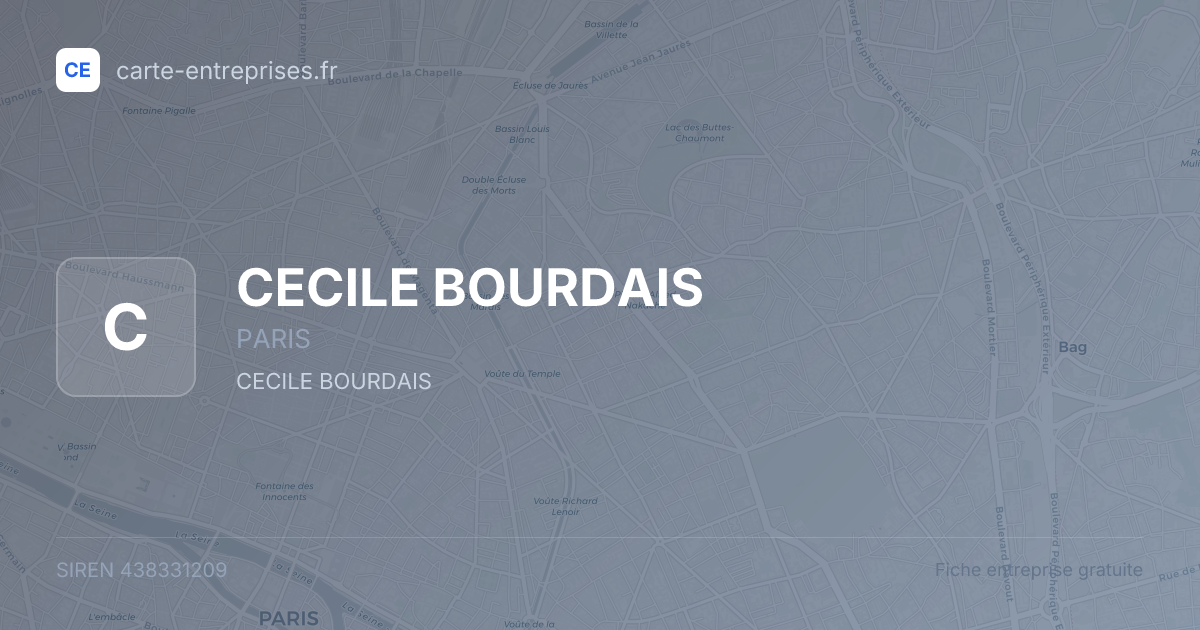 CECILE BOURDAIS — 438331209 — fiche entreprise