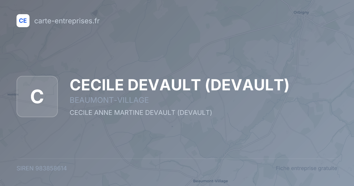 CECILE DEVAULT (DEVAULT) — 983858614 — fiche entreprise