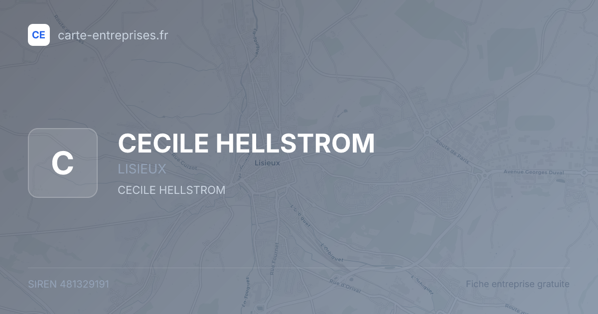 CECILE HELLSTROM — 481329191 — fiche entreprise
