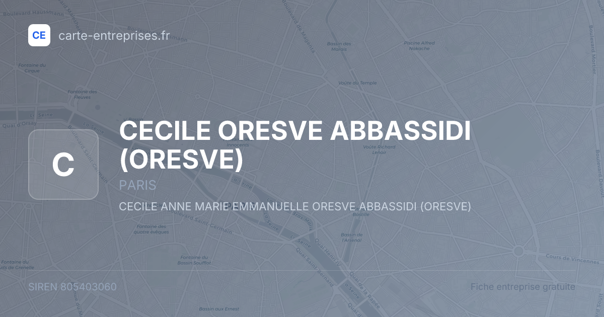 CECILE ORESVE ABBASSIDI (ORESVE) — 805403060 — fiche entreprise