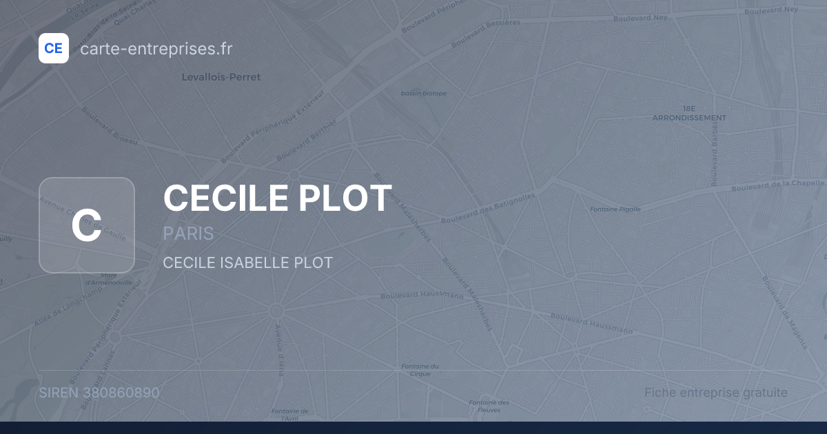 CECILE PLOT — 380860890 — fiche entreprise