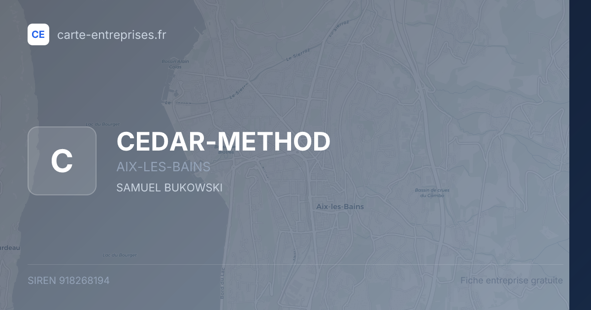 CEDAR-METHOD — 918268194 — fiche entreprise