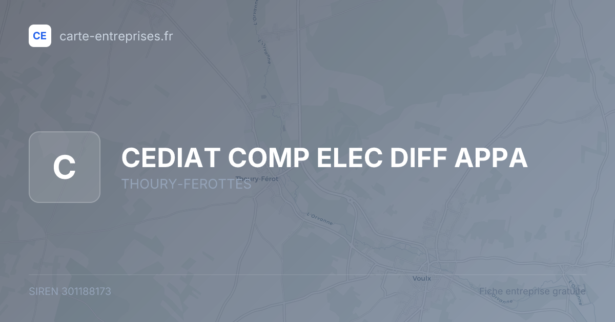 CEDIAT COMP ELEC DIFF APPA — 301188173 — fiche entreprise