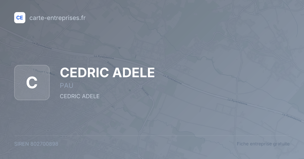 CEDRIC ADELE — 802700898 — fiche entreprise