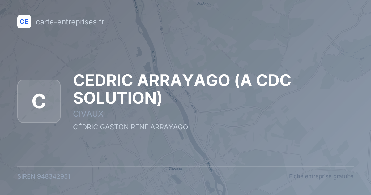 CEDRIC ARRAYAGO (A CDC SOLUTION) — 948342951 — fiche entreprise
