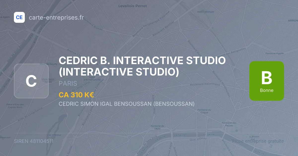 CEDRIC B. INTERACTIVE STUDIO (INTERACTIVE STUDIO) — 481104511 — fiche entreprise
