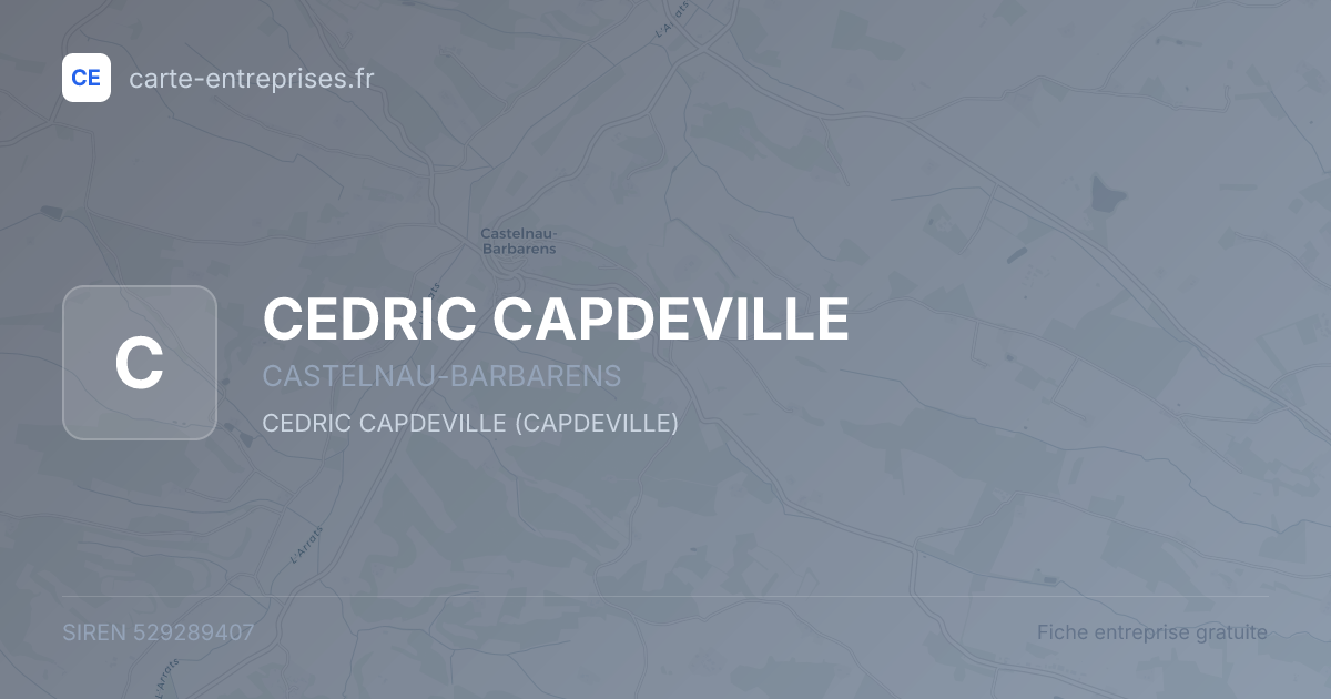 CEDRIC CAPDEVILLE — 529289407 — fiche entreprise