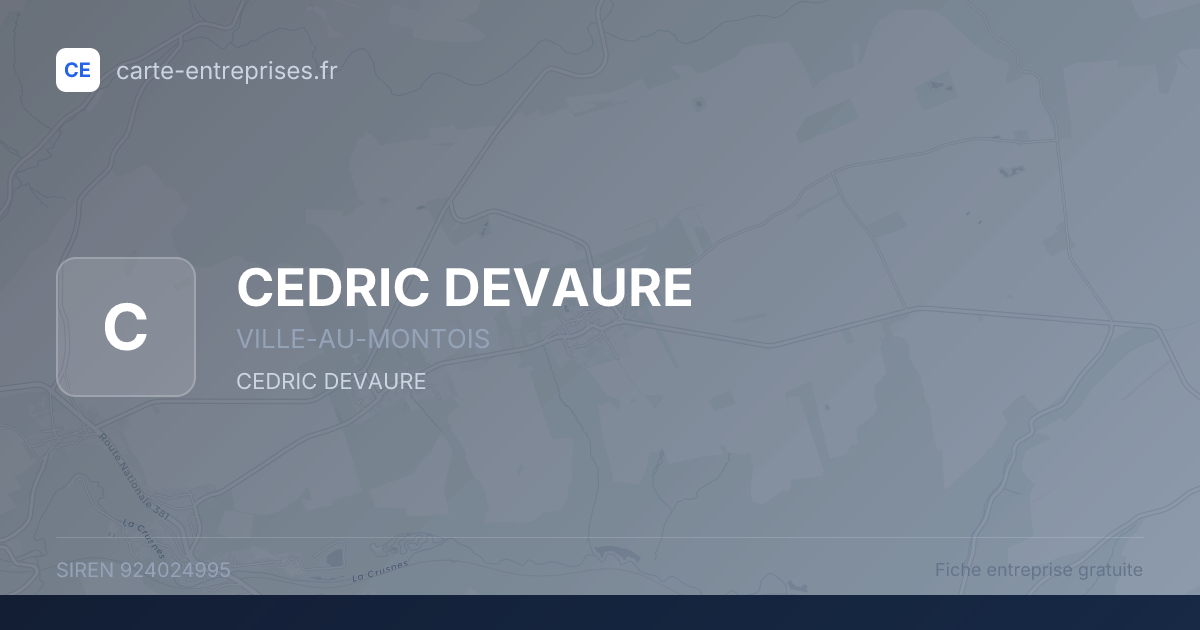 CEDRIC DEVAURE — 924024995 — fiche entreprise