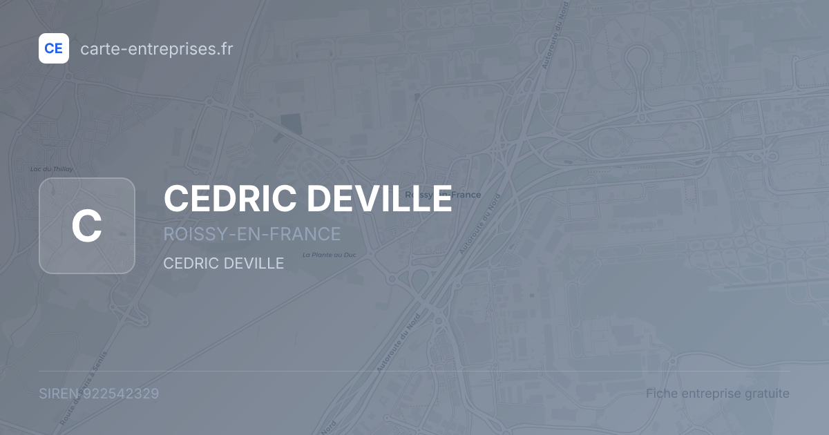 CEDRIC DEVILLE — 922542329 — fiche entreprise