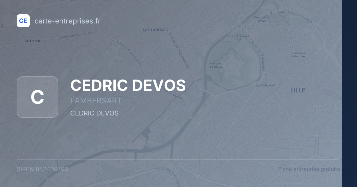 CEDRIC DEVOS — 852409796 — fiche entreprise