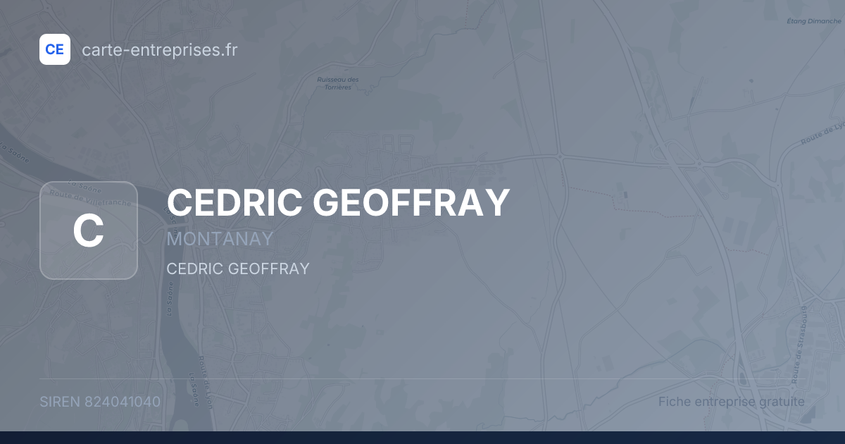 CEDRIC GEOFFRAY — 824041040 — fiche entreprise