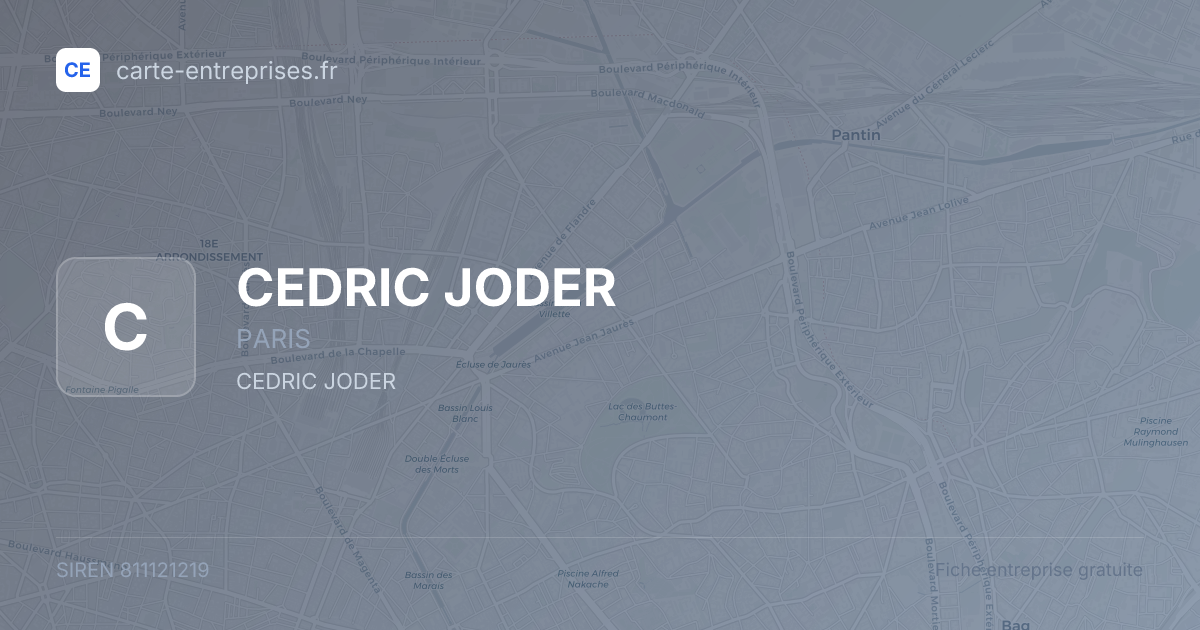 CEDRIC JODER — 811121219 — fiche entreprise