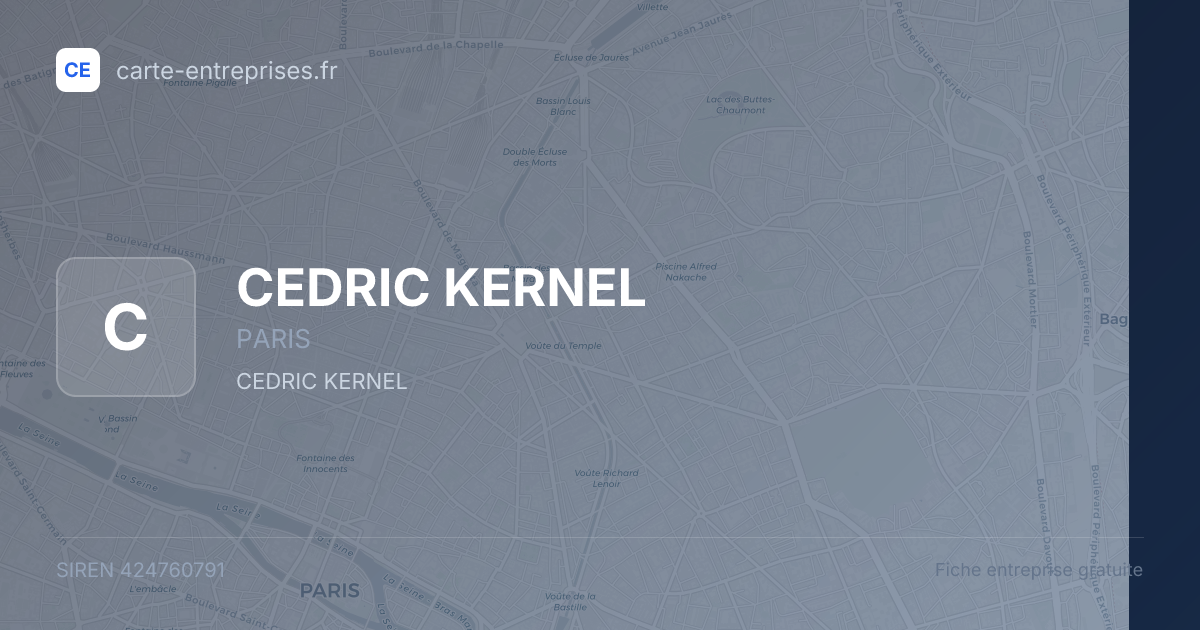 CEDRIC KERNEL — 424760791 — fiche entreprise