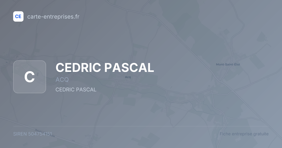 CEDRIC PASCAL — 504754151 — fiche entreprise