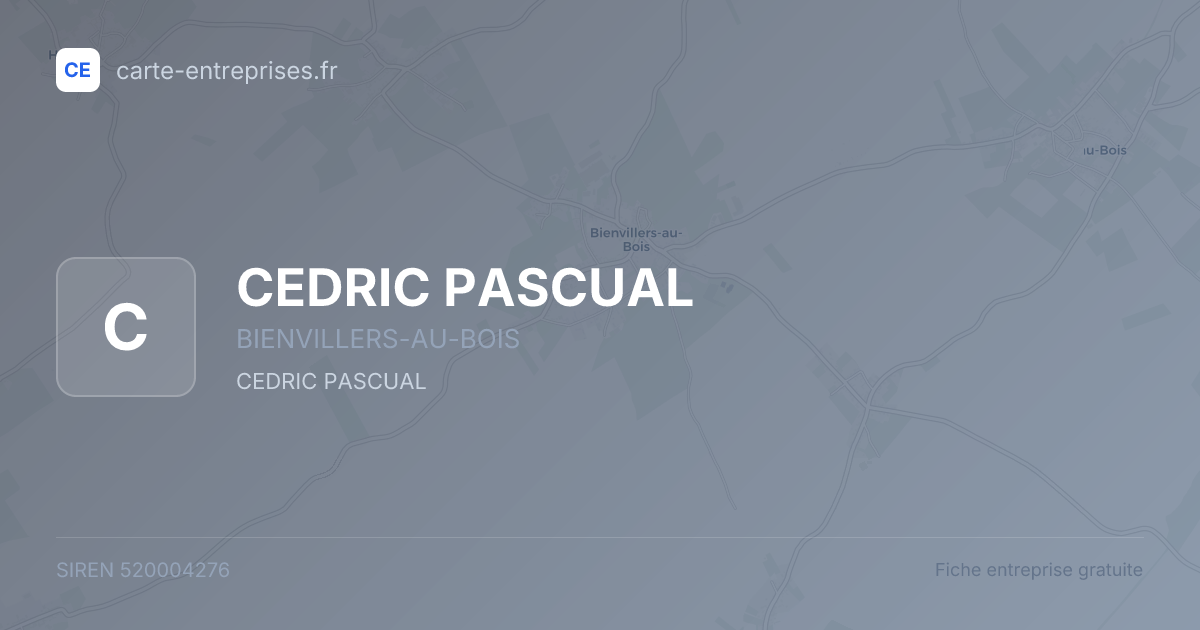 CEDRIC PASCUAL — 520004276 — fiche entreprise