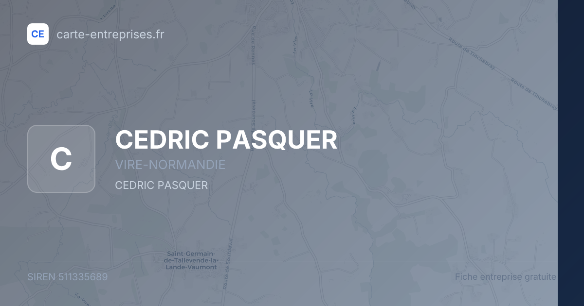 CEDRIC PASQUER — 511335689 — fiche entreprise