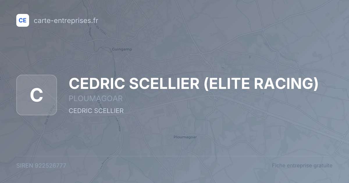 CEDRIC SCELLIER (ELITE RACING) — 922526777 — fiche entreprise