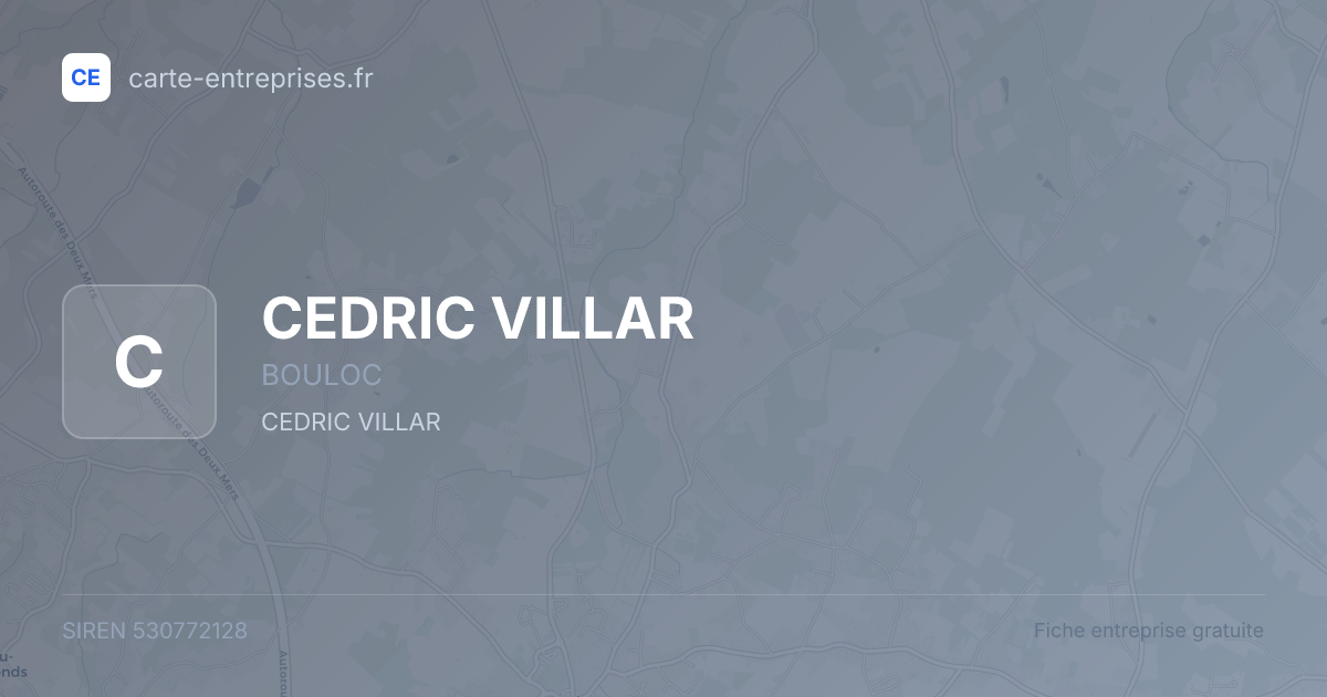 CEDRIC VILLAR — 530772128 — fiche entreprise