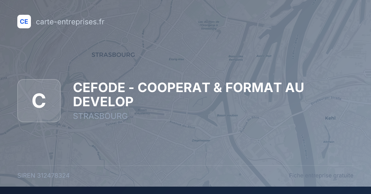 CEFODE - COOPERAT & FORMAT AU DEVELOP — 312478324 — fiche entreprise