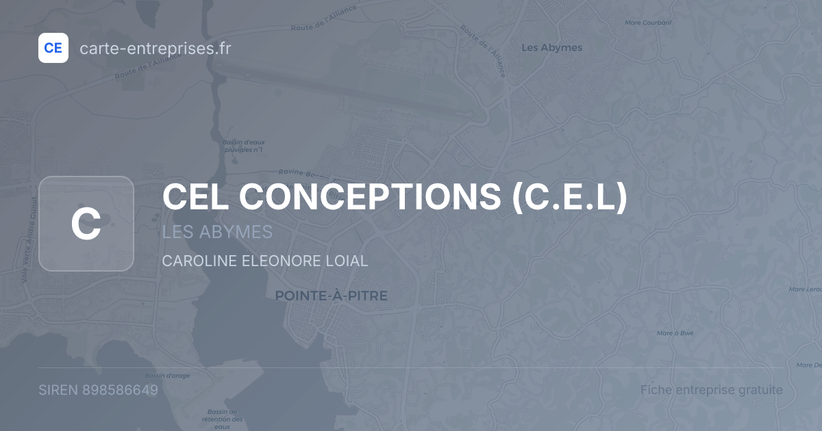 CEL CONCEPTIONS (C.E.L) — 898586649 — fiche entreprise