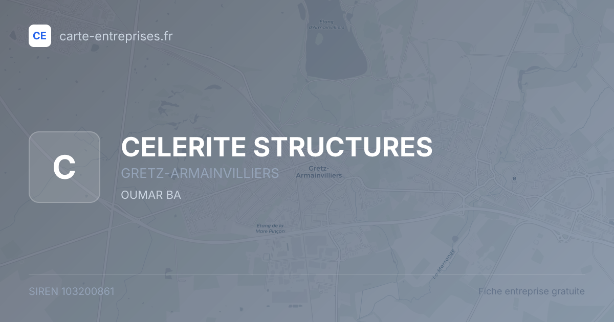 CELERITE STRUCTURES — 103200861 — fiche entreprise