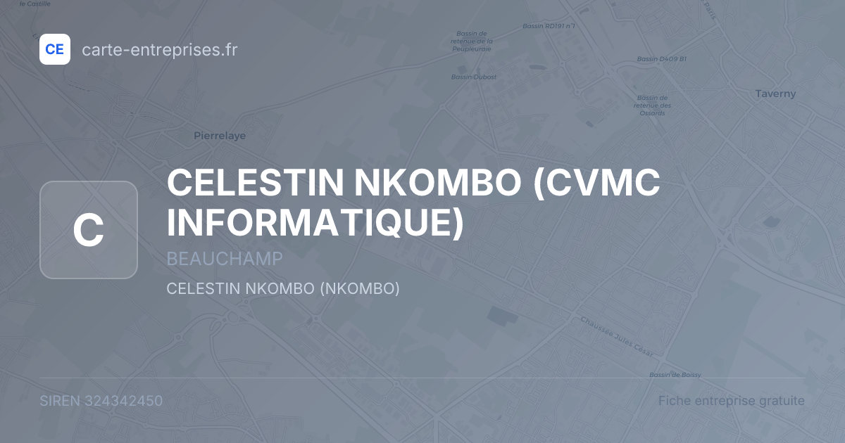 CELESTIN NKOMBO (CVMC INFORMATIQUE) — 324342450 — fiche entreprise