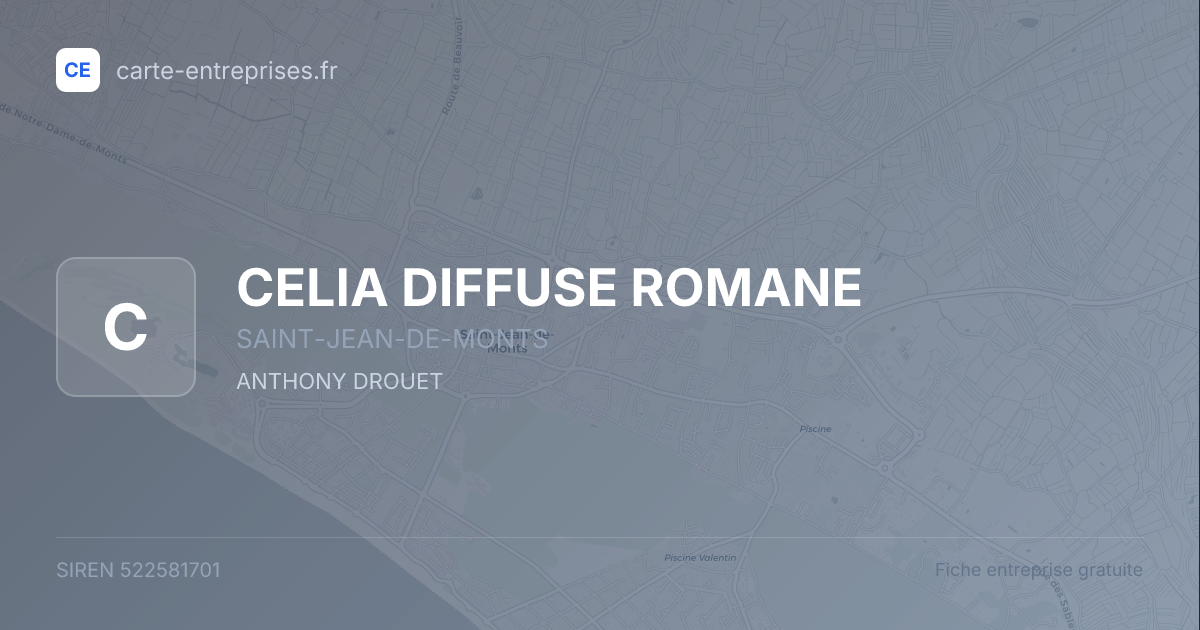 CELIA DIFFUSE ROMANE — 522581701 — fiche entreprise