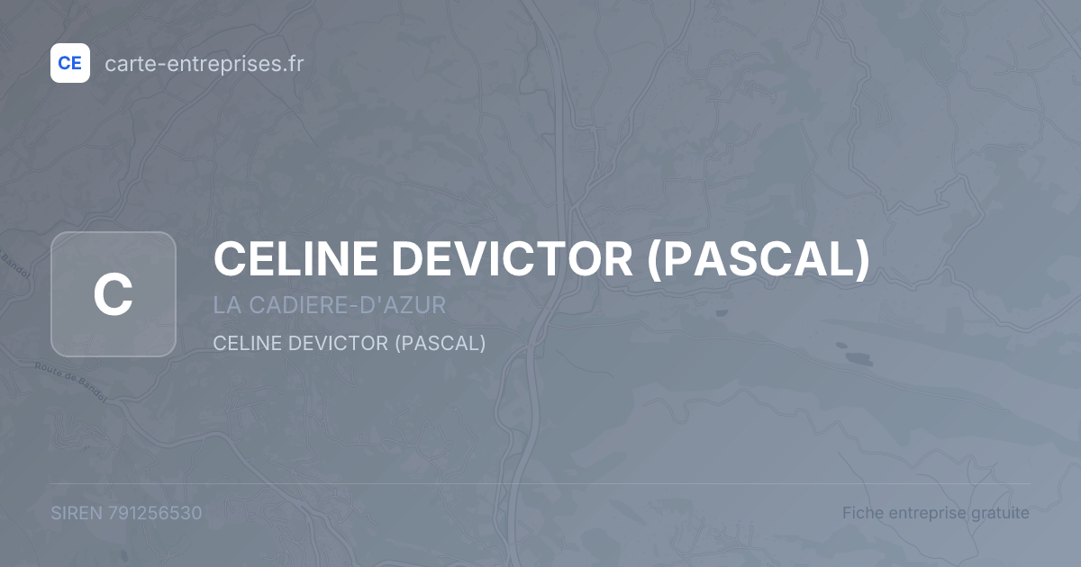 CELINE DEVICTOR (PASCAL) — 791256530 — fiche entreprise