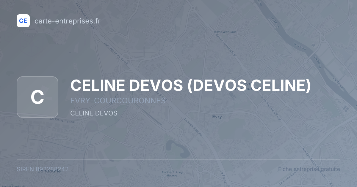 CELINE DEVOS (DEVOS CELINE) — 892288242 — fiche entreprise
